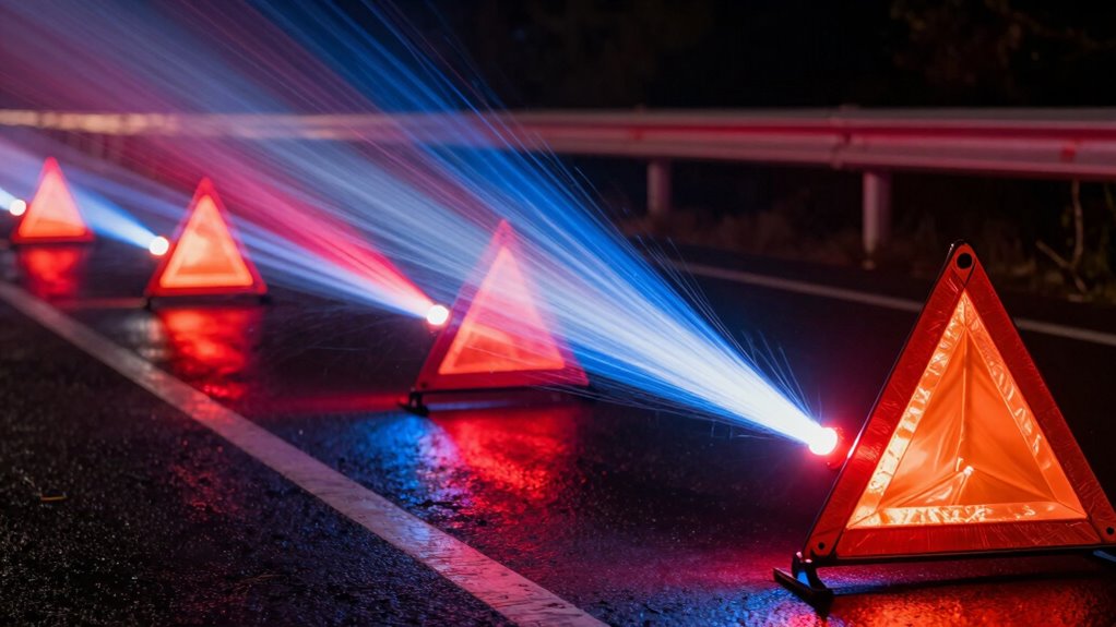 active and reflective roadside warning