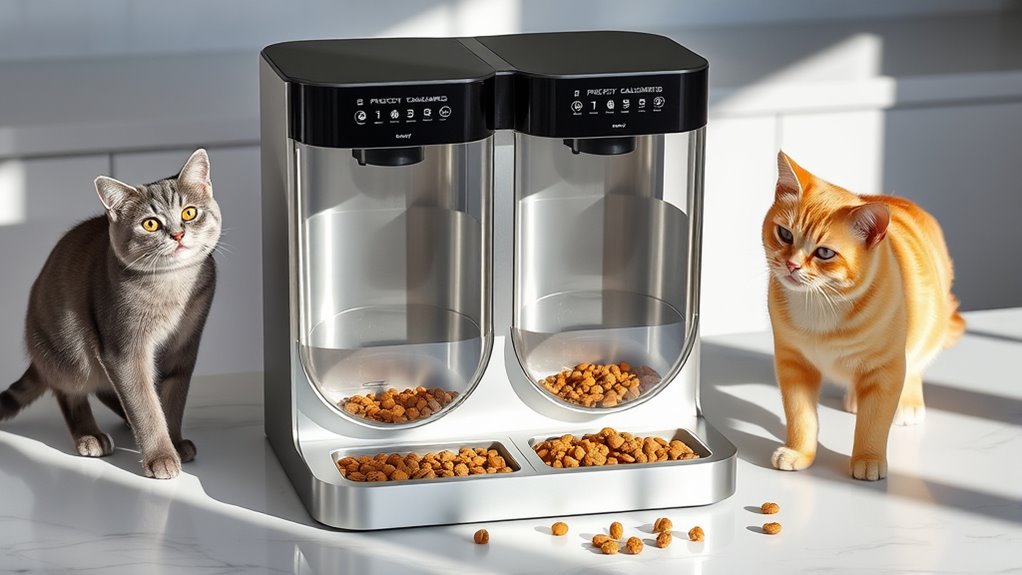 dual cat feeding features