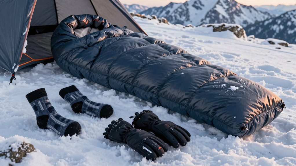 layered clothing and gear