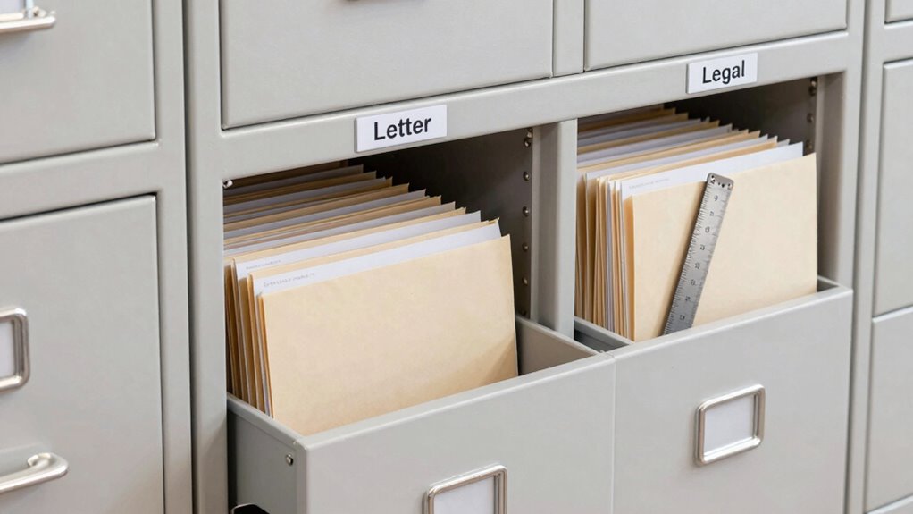 letter and legal file sizes