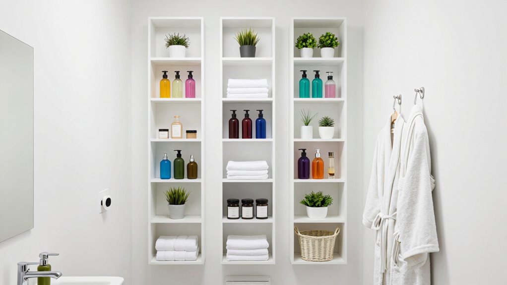 maximize bathroom vertical storage