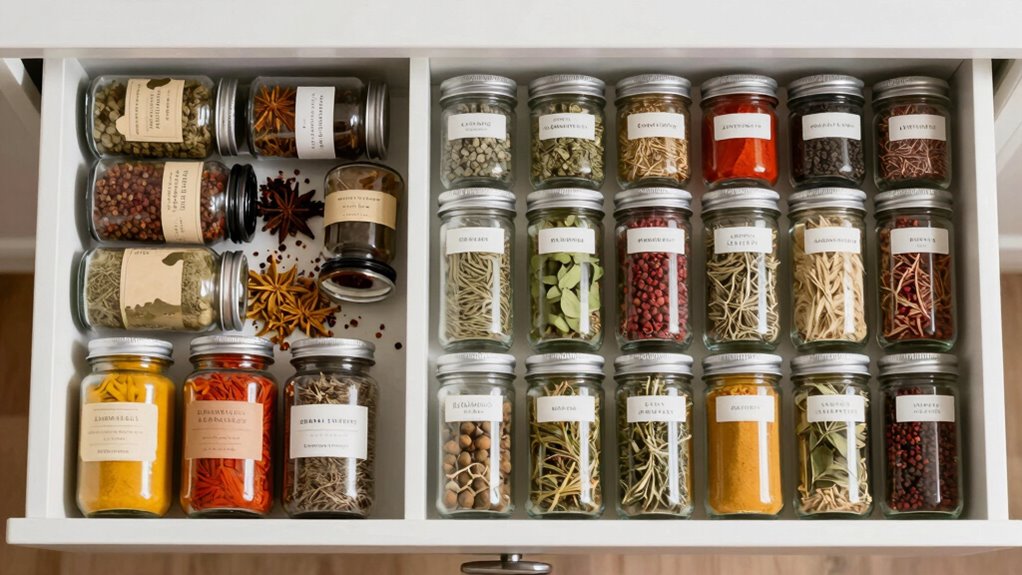 organized spices simplify cooking