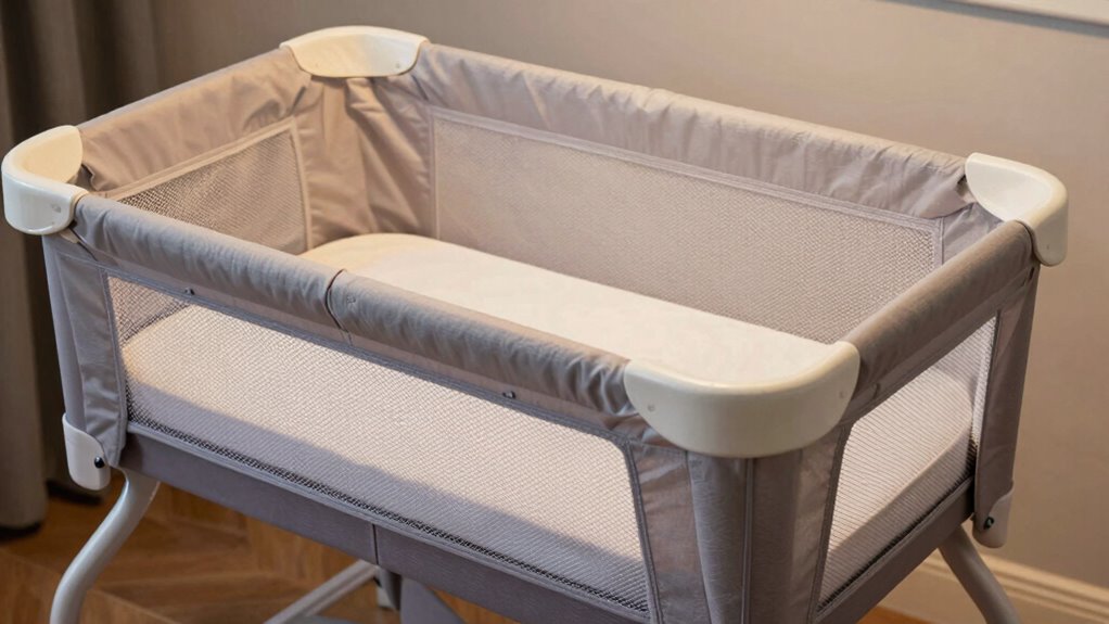 safe secure adjustable bedside bassinet