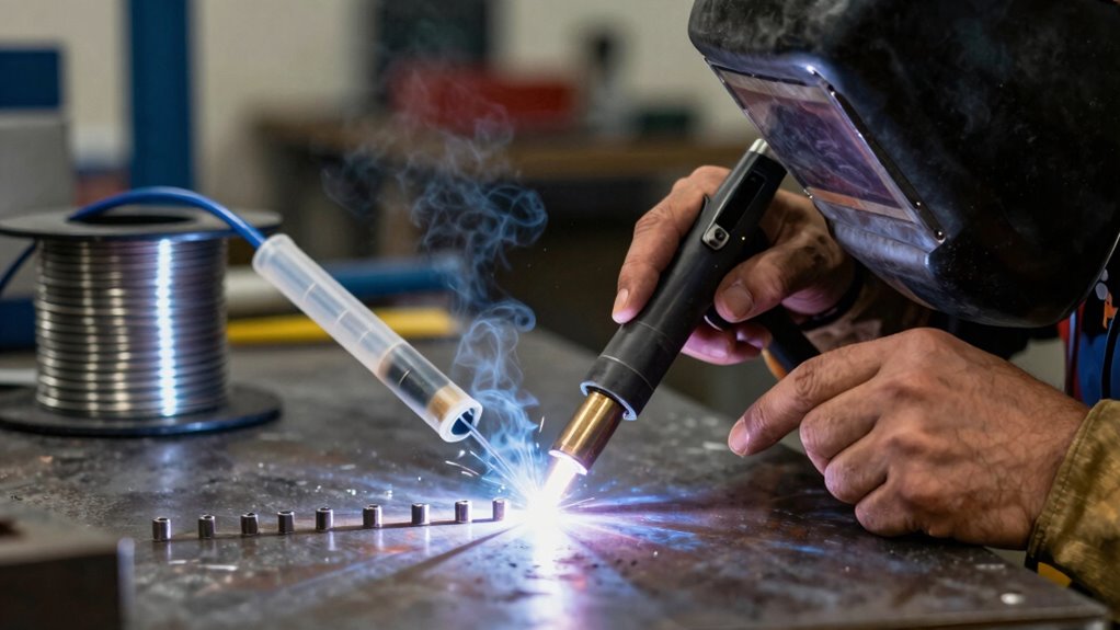 select appropriate wire and gas