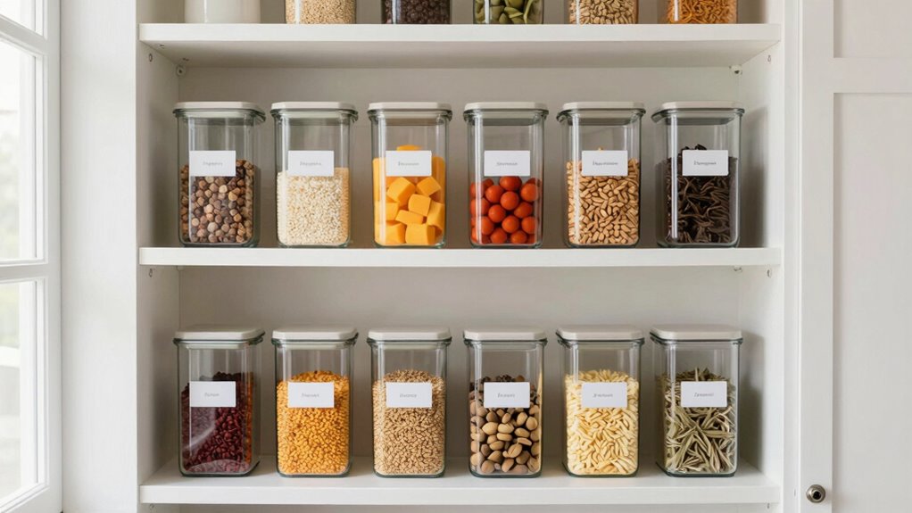 sleek coordinated clear containers