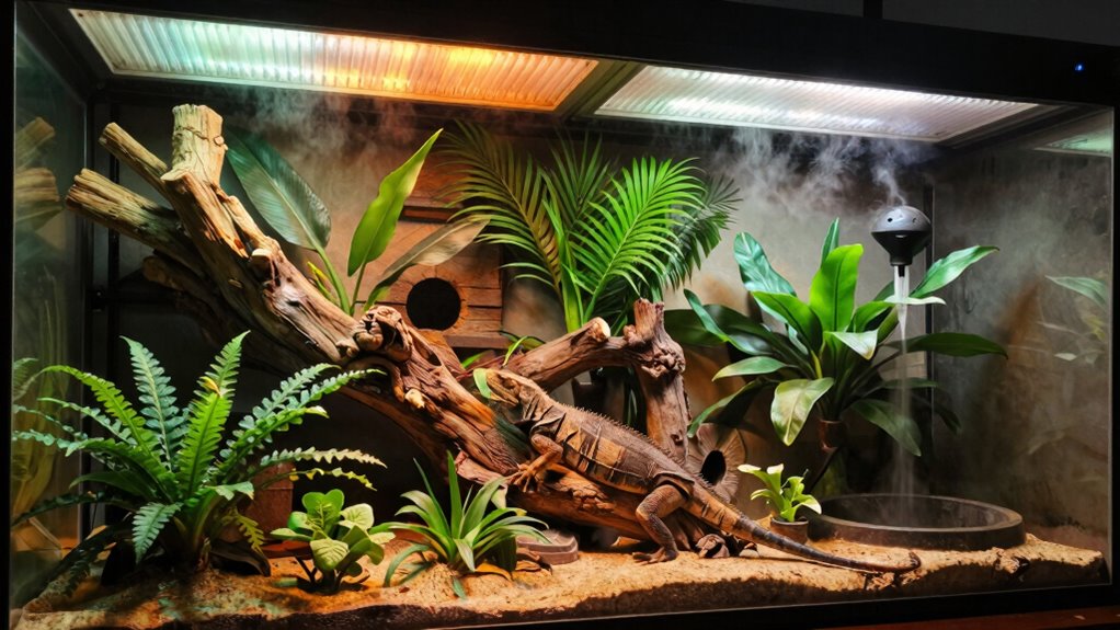 spacious naturalistic reptile habitat