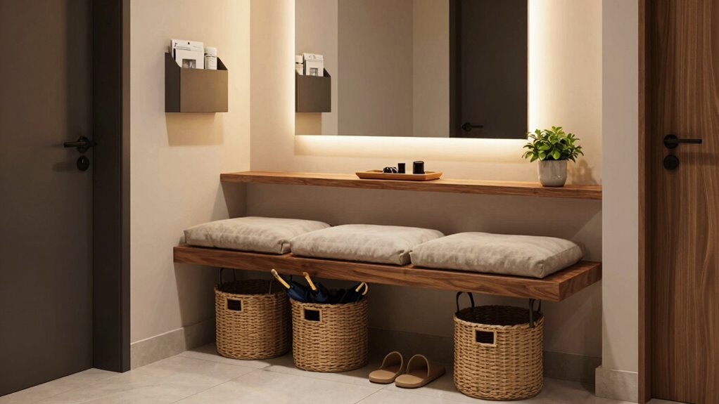 stylish functional entryway bench