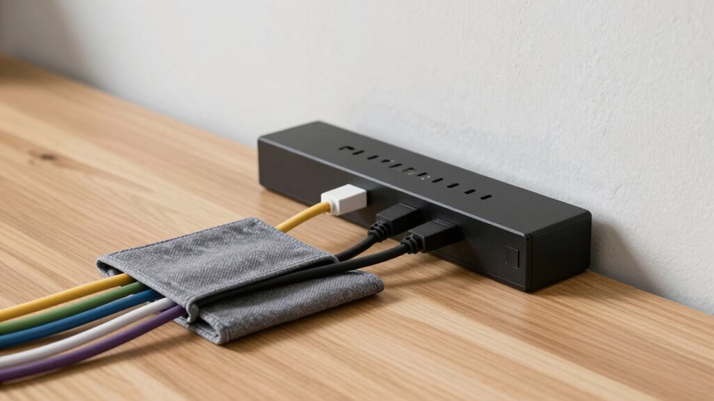 stylish tidy cable organization