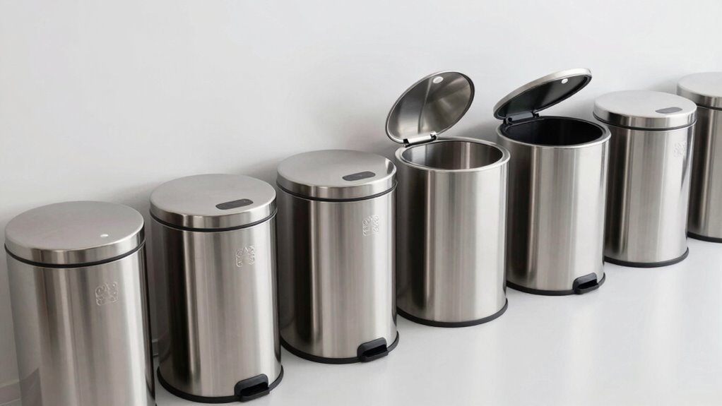 top stainless steel trash cans