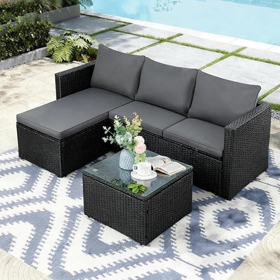 wicker patio sofa set