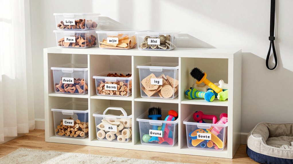 organize pet supplies efficiently