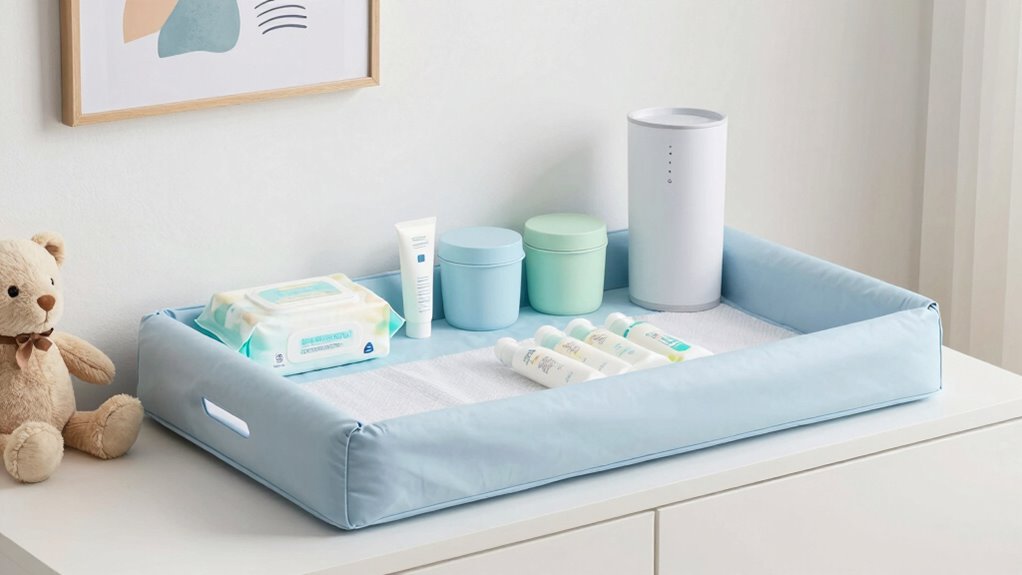 organized eco friendly diaper change
