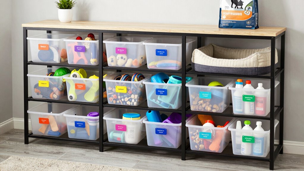 organized pet supply system